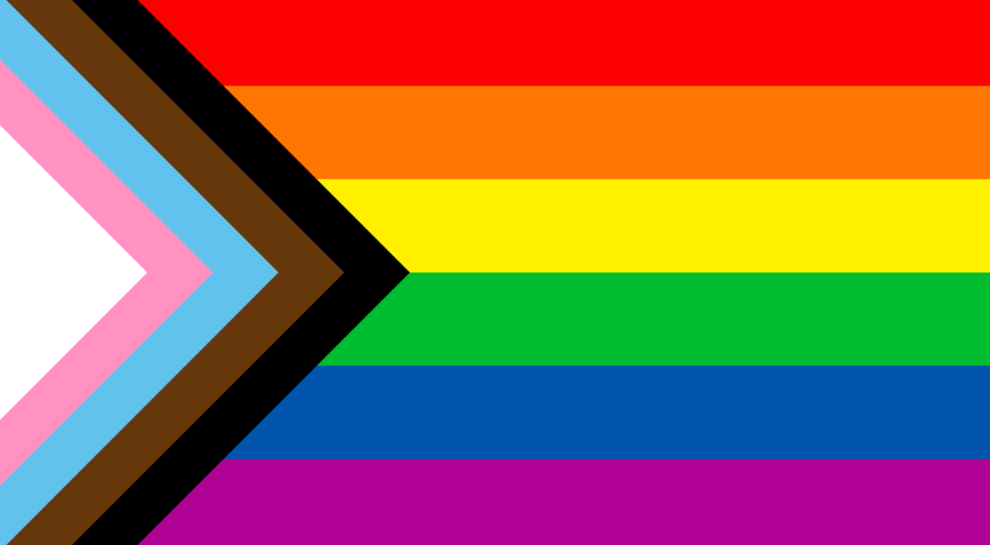 Image of BIPOC and trans inclusive rainbow PRIDE flag